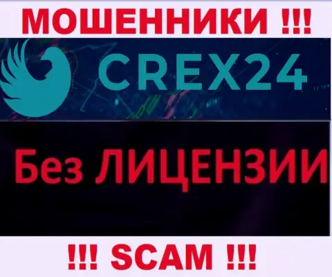 У мошенников Crex24 на сайте не приведен номер лицензии компании !!! Будьте крайне внимательны