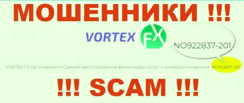 Эта лицензия предложена на официальном сервисе мошенников Вортекс ЭфИкс