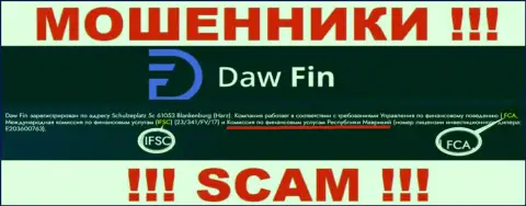 Организация Daw Fin обманная, и регулирующий орган у нее точно такой же мошенник