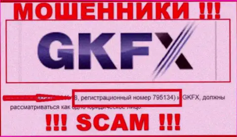 Номер регистрации еще одних мошенников всемирной интернет паутины компании GKFXECN Com - 795134