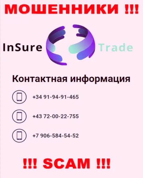 ЛОХОТРОНЩИКИ из InSure-Trade Io в поисках лохов, звонят с разных номеров телефона