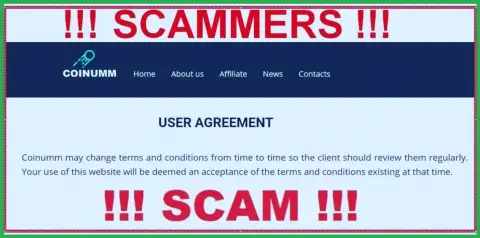 Coinumm Com Swindlers can remake their agreement at any time