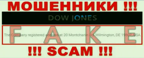Официальное местонахождение Dow Jones Market фиктивное, организация спрятала концы в воду