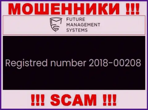 Регистрационный номер организации FutureManagementSystems, которую стоит обходить стороной: 2018-00208
