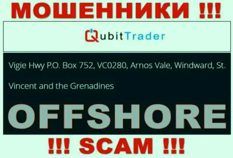 Vigie Hwy P.O. Box 752, VC0280, Arnos Vale, Windward, St. Vincent and the Grenadines это юридический адрес компании Qubit Trader LTD, расположенный в оффшорной зоне