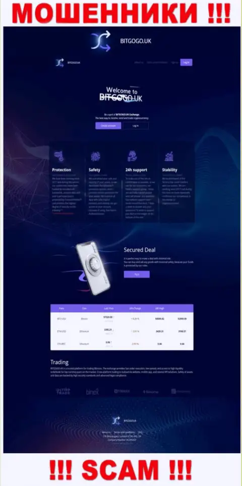 Скриншот официального веб-сервиса мошеннической организации BitGoGo