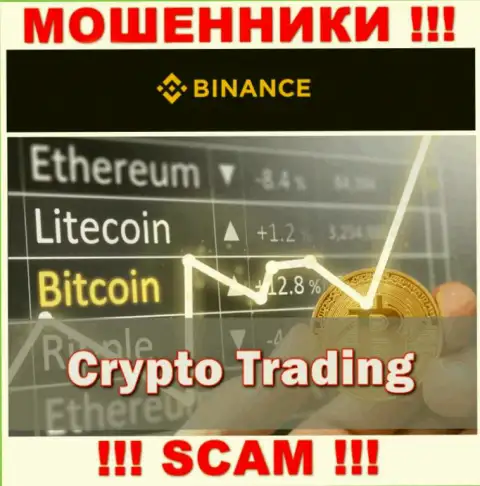 Направление деятельности мошенников Бинансе - это Crypto trading, но знайте это обман !