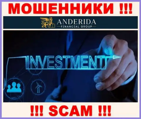 Anderida Group жульничают, оказывая неправомерные услуги в области Investing