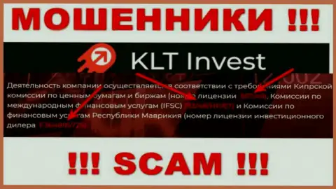 Хоть KLTInvest Com и размещают на сайте номер лицензии, будьте в курсе - они в любом случае МАХИНАТОРЫ !
