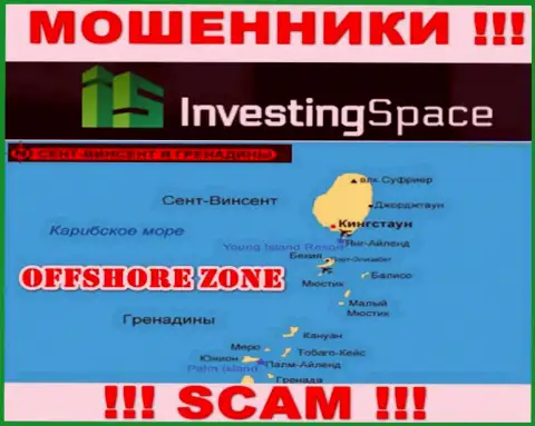 Investing Space расположились на территории - Сент-Винсент и Гренадины, остерегайтесь совместной работы с ними