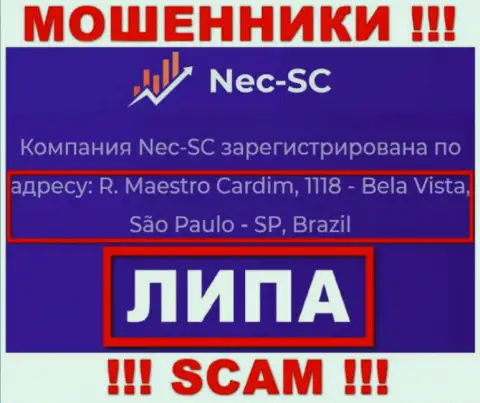 Где конкретно находится компания NEC SC непонятно, информация на сайте развод