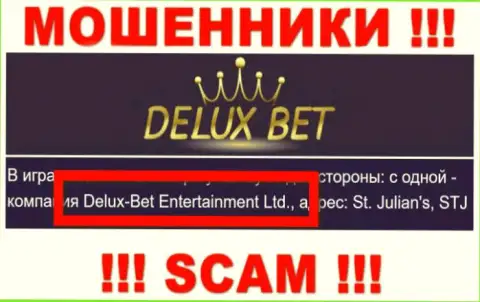 Delux-Bet Entertainment Ltd - это компания, владеющая internet-мошенниками Делюкс Бет