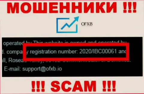 Регистрационный номер, который присвоен организации OFXB Io - 2020/IBC00061