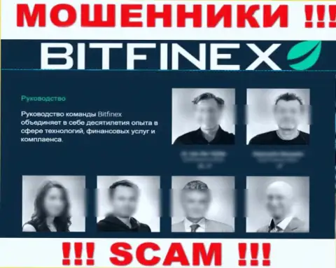 Кто конкретно руководит Bitfinex Com непонятно, на сайте мошенников предложены липовые сведения