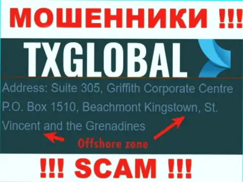 С internet ворюгой ТХГлобал Ком крайне опасно работать, ведь они зарегистрированы в оффшорной зоне: Сент-Винсент и Гренадины