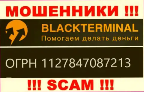 BlackTerminal Ru мошенники всемирной интернет паутины !!! Их регистрационный номер: 1127847087213