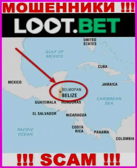 Рекомендуем избегать сотрудничества с интернет-мошенниками Лоот Бет, Belize - их официальное место регистрации