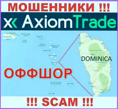 Axiom Trade специально прячутся в оффшоре на территории Commonwealth of Dominica, internet мошенники