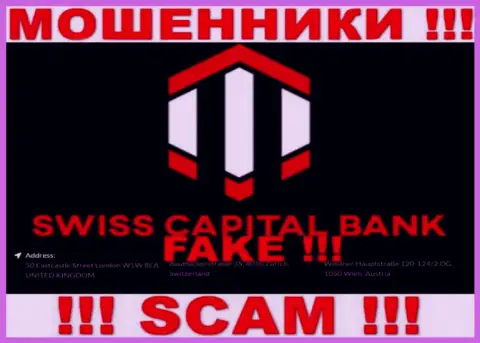 Поскольку официальный адрес на сайте SwissCBank обман, то в таком случае и иметь дела с ними довольно рискованно