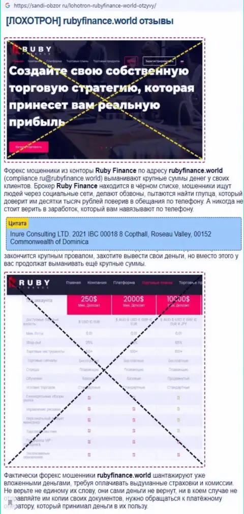 Разводняк в интернет сети ! Обзорная статья об незаконных действиях интернет-мошенников RubyFinance World