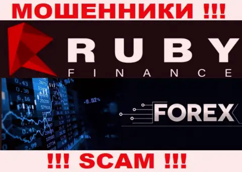 Направление деятельности преступно действующей организации РубиФинанс - это ФОРЕКС