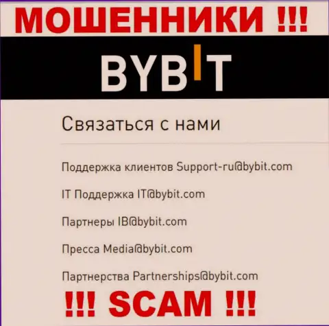 Адрес электронного ящика обманщиков БайБит Ком - сведения с портала конторы