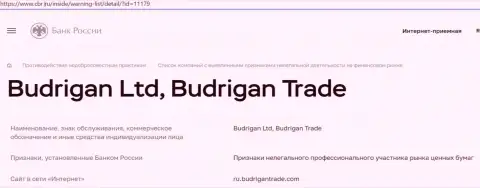 Мошенники BudriganTrade попали в черный список Центробанка России