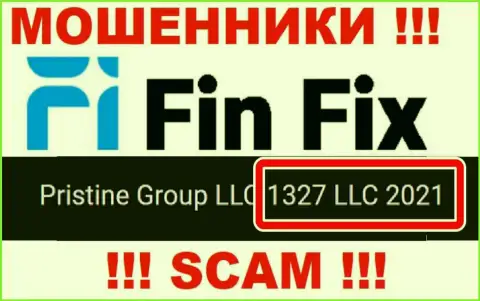 Регистрационный номер еще одной неправомерно действующей организации Fin Fix - 1327 LLC 2021