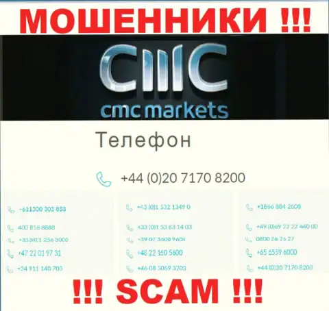 Ваш телефон попал в загребущие лапы интернет мошенников CMC Markets - ожидайте звонков с различных номеров телефона
