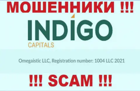 Регистрационный номер еще одной неправомерно действующей организации Indigo Capitals - 1004 LLC 2021