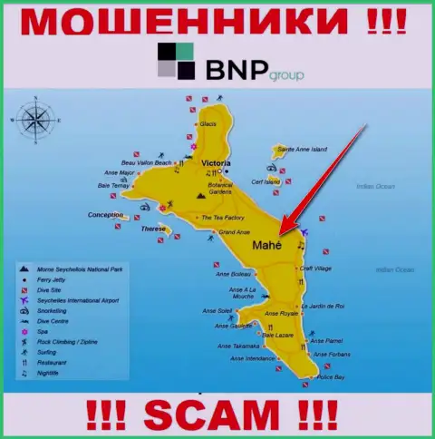 БНП Групп находятся на территории - Mahe, Seychelles, остерегайтесь работы с ними