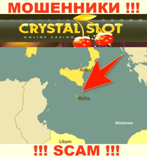Malta - вот здесь, в офшоре, отсиживаются интернет-мошенники CrystalSlot Com