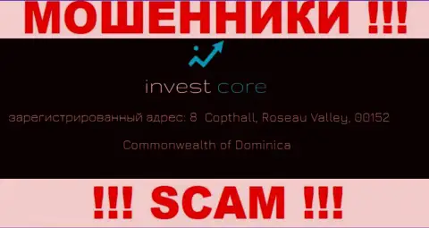 InvestCore Pro - мошенники ! Скрылись в офшорной зоне по адресу 8 Copthall, Roseau Valley, 00152 Commonwealth of Dominica и вытягивают вложения людей