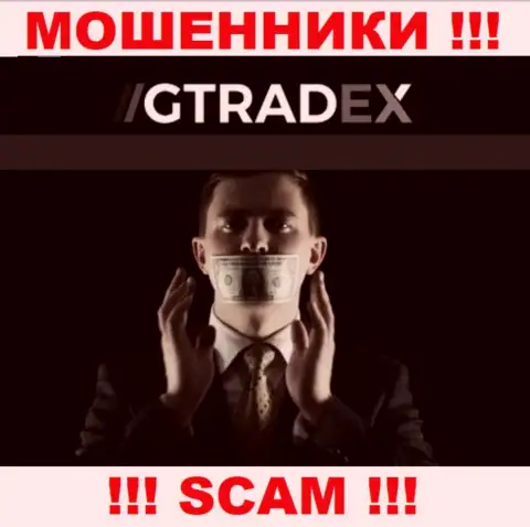 На интернет-портале GTradex Net не опубликовано сведений о регуляторе указанного противозаконно действующего лохотрона