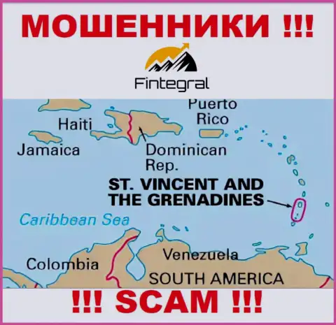 Сент-Винсент и Гренадины - именно здесь официально зарегистрирована неправомерно действующая компания Fintegral