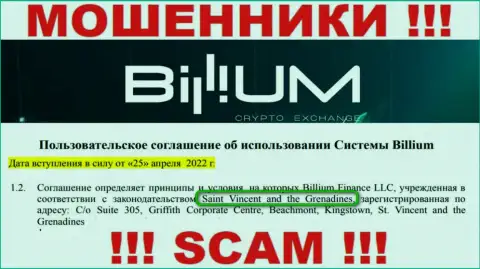 Организация Billium Com - это internet-мошенники, пустили корни на территории St. Vincent and the Grenadines, а это оффшорная зона