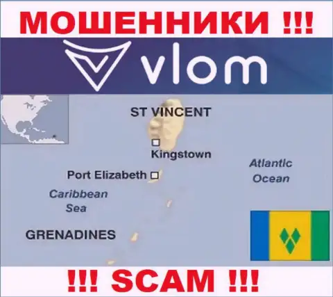 Влом Ком зарегистрированы на территории - Saint Vincent and the Grenadines, избегайте сотрудничества с ними