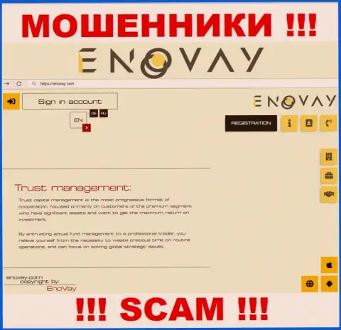 Вид официального информационного портала жульнической организации EnoVay