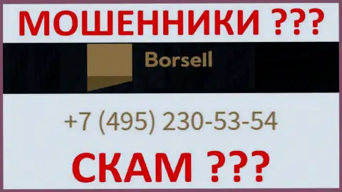 С какого именно телефонного номера будут названивать интернет-мошенники из компании Borsell неизвестно, у них их множество