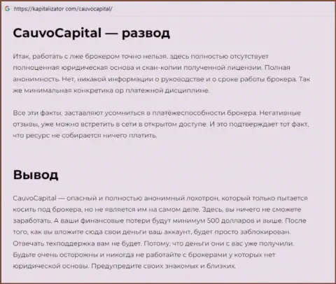 Обзор махинаций Cauvo Capital, что представляет из себя компания и какие отзывы ее жертв