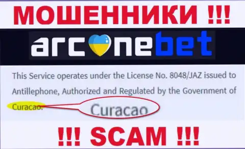 Аркане Бет Про - это мошенники, их адрес регистрации на территории Curaçao