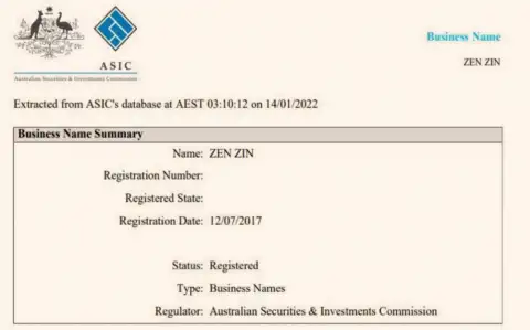 Регистрация биржи Зиннейра австралийским регулятором